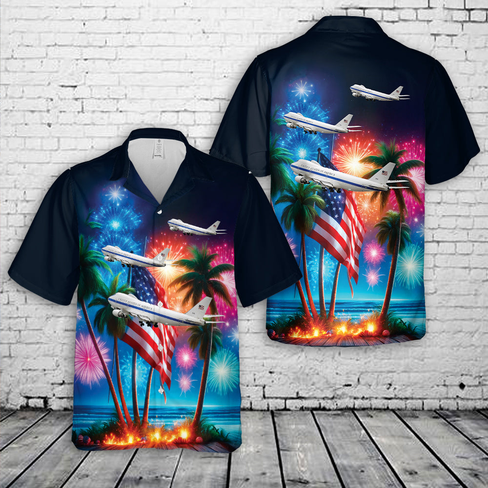 USAF Nightwatch Doomsday Boeing E 4B 4th Of July Hawaiian Shirt NLSI0305PL03 mk.jpg