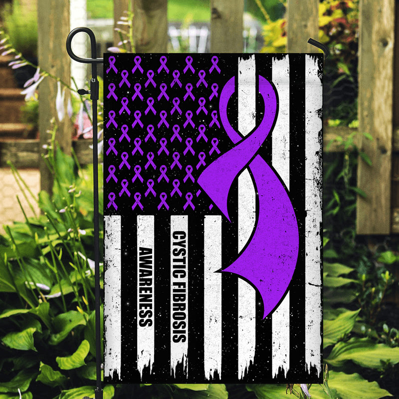Cystic Fibrosis Awareness America Flag Purple Ribbon Garden Flag mockup 2 800x.jpg