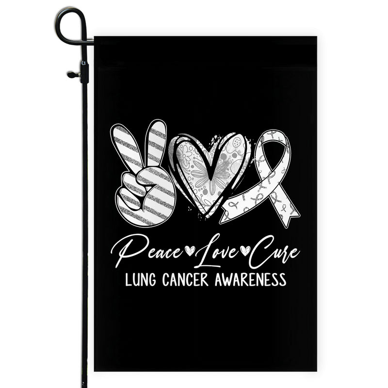 Peace Love Cure White Ribbon Lung Cancer Awareness Flag Garden Flag mockup 1 800x.jpg