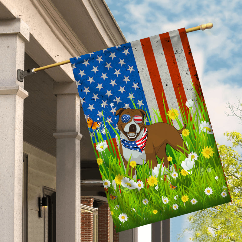Pitbull American USA Flag 4th of July Dog Lover On Independence Day House Flag mockup 2 800x.jpg