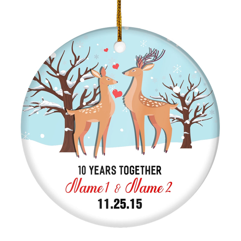 Personalized Deer Wedding Anniversary for Her Him Christmas Ornament Married Couple with Names Date 1st 2nd 5th 10th 20th Customized Christmas Tree Ornament Circle Ornament Mockup 1 800x.jpg