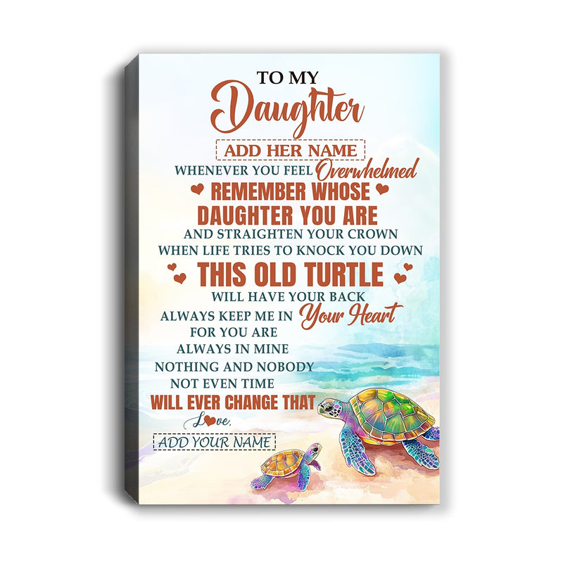 Personalized To My Daughter Gifts Canvas From Mom Dad Whenever Turtle Unique Birthday Gifts For Daughter Graduation Christmas Custom Wall Art Print Framed Canvas Canvas mockup 1 800x.jpg