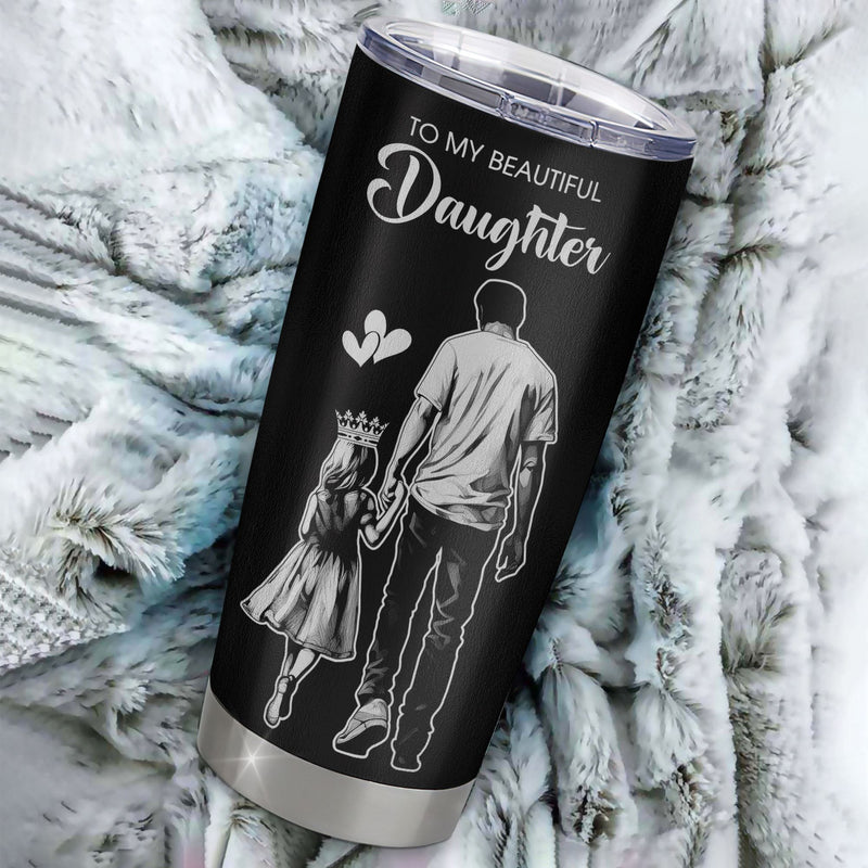 Personalized To My Beautiful Daughter Tumbler From Dad Father Believe In Yourself Daughter Birthday Gifts Christmas Custom Stainless Steel Cup Travel Mug Tumbler mockup 2 800x.jpg