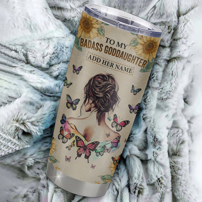 Personalized To My Badass Goddaughter Tumbler From Uncle Aunt I Am The Storm Goddaughter Gifts Birthday Graduation Christmas Custom Stainless Steel Cup Travel Mug Tumbler mockup 2 800x.jpg