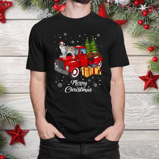 australian shepherd riding red truck merry christmas shirt 1 510x510 1.jpg