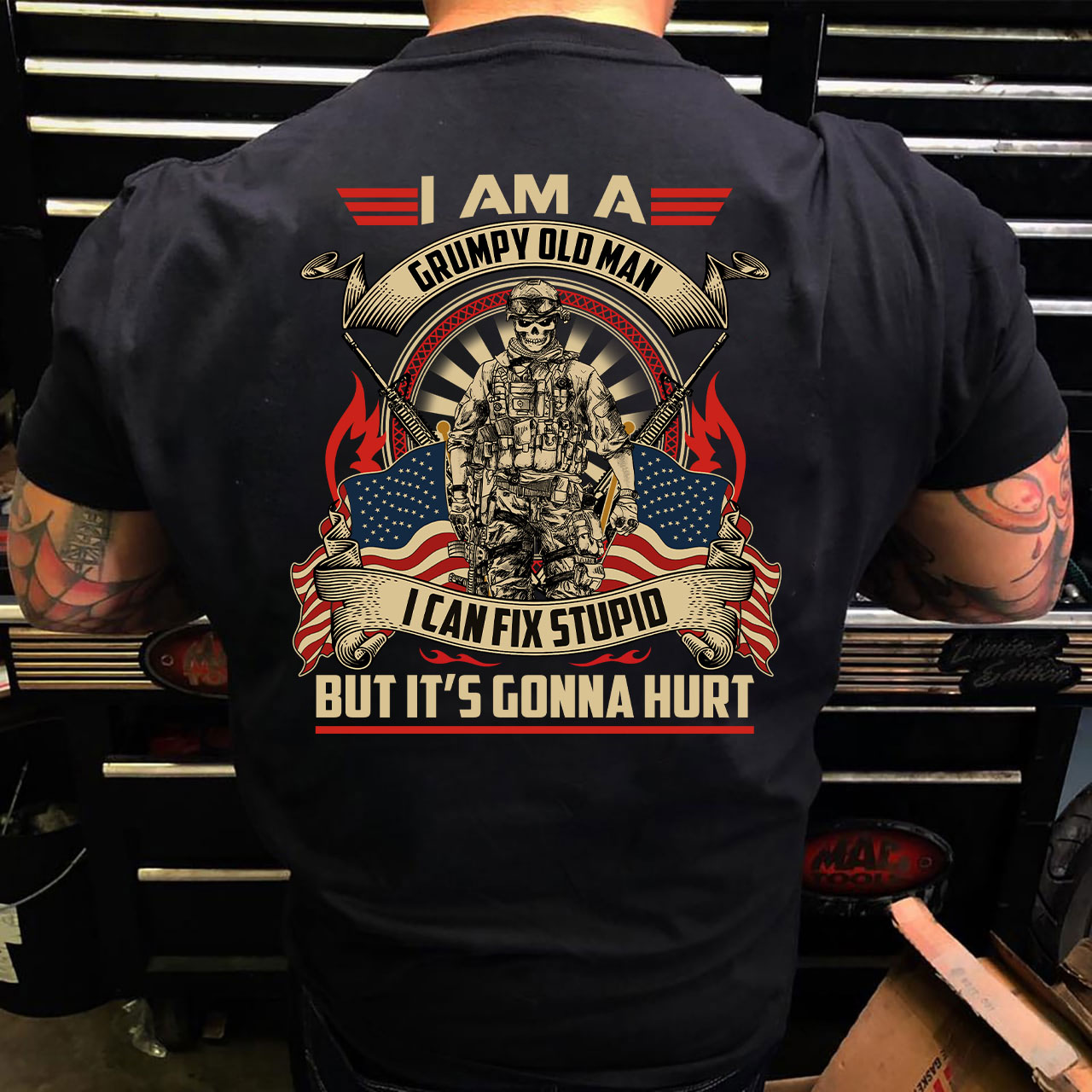 Veteran Shirt Im A Grumpy Old Man I Can Fix Stupid.jpg