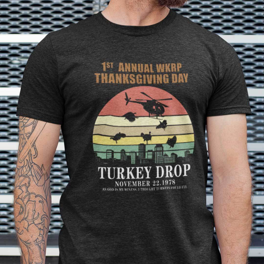 Funny WKRP Turkey Drop Shirt Vinatge Thanksgiving Tee.jpg