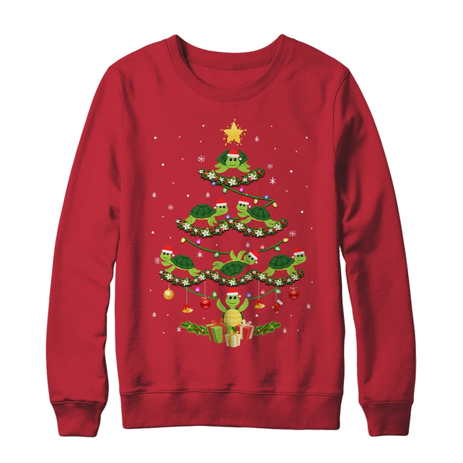 Sea Turtles Lover Xmas Gift Sea Turtle Christmas Tree Crewneck Sweatshirt Red 650x.jpg