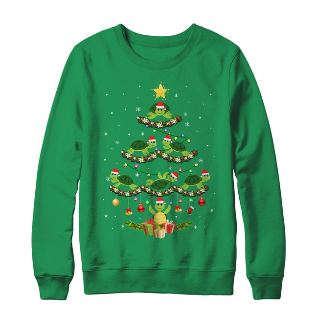Sea Turtles Lover Xmas Gift Sea Turtle Christmas Tree Crewneck Sweatshirt Irish Green 650x.jpg