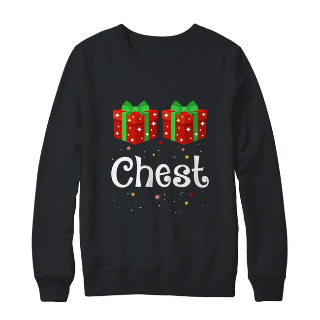 Chest Nuts Matching Chestnuts Christmas Couples Chest Fun Crewneck Sweatshirt Black 650x.jpg