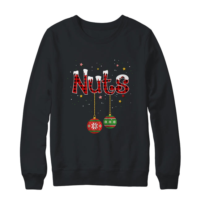 Chest Nuts Christmas Matching Couples Men Chestnuts Crewneck Sweatshirt Black 650x.jpg