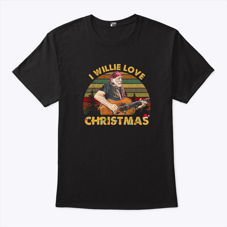 I Willie Love Christmas Willie Nelson Playing Guitar Shirt.jpg