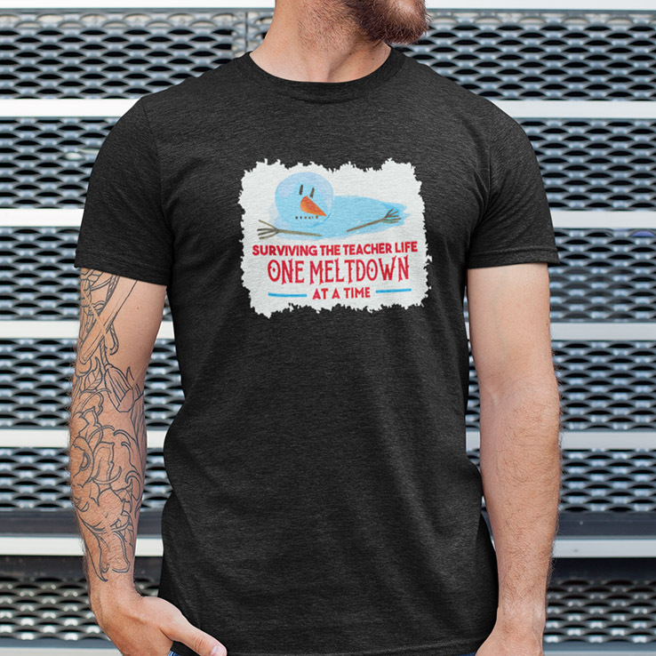 Surviving The Teacher Life One Meltdown At A Time Christmas Shirt.jpg