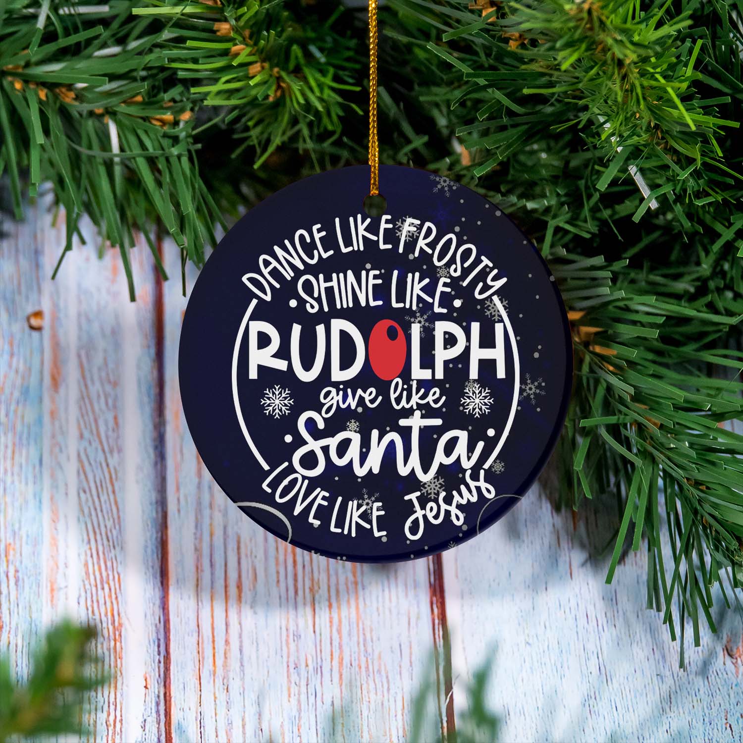 Dance Like Frosty Shine Like Rudolph Ornament.jpg