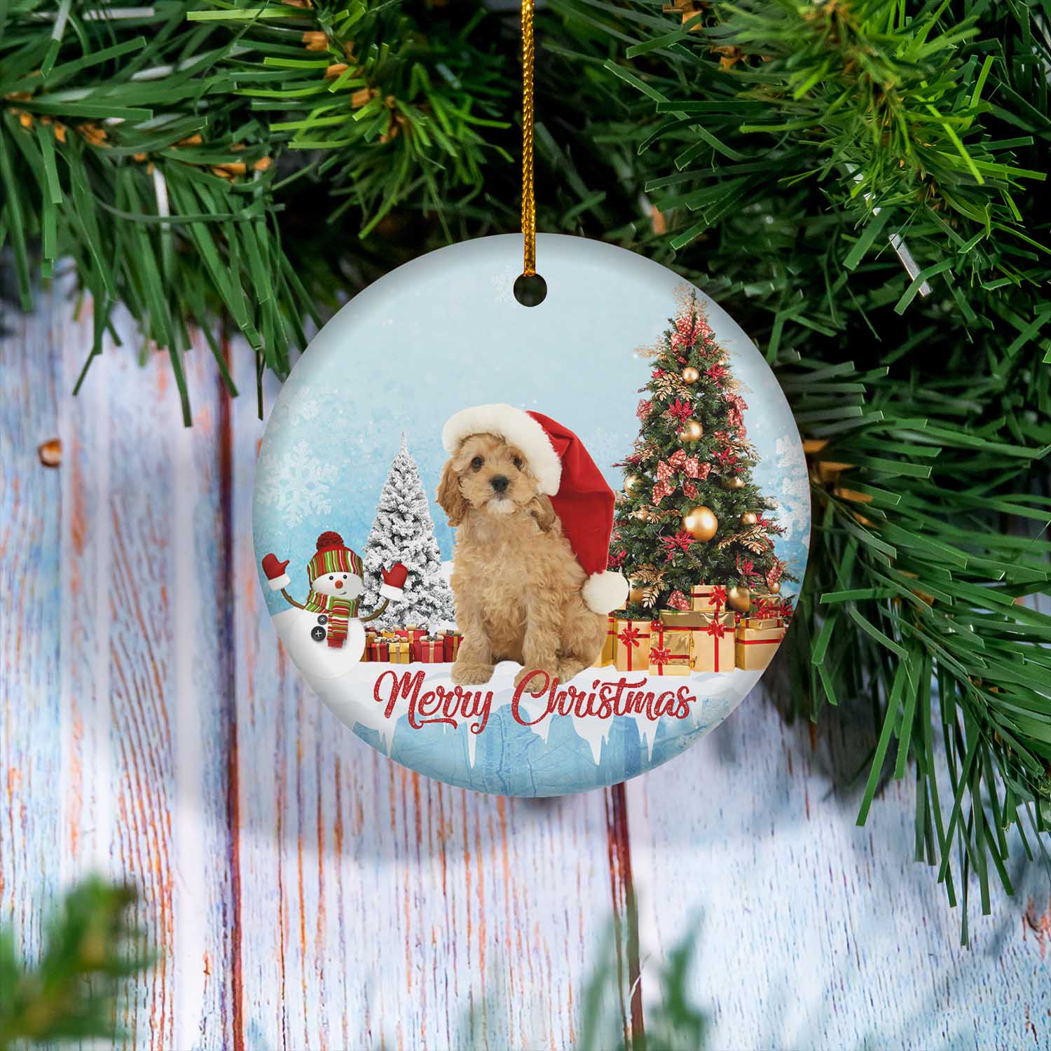 Cockapoo Christmas Ornament Cockerdoodle Dog Lover.jpg