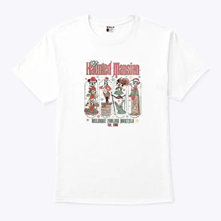 Disney Christmas Haunted Mansion Welcome Foolish Mortals Est 1969 Shirt 5.jpg
