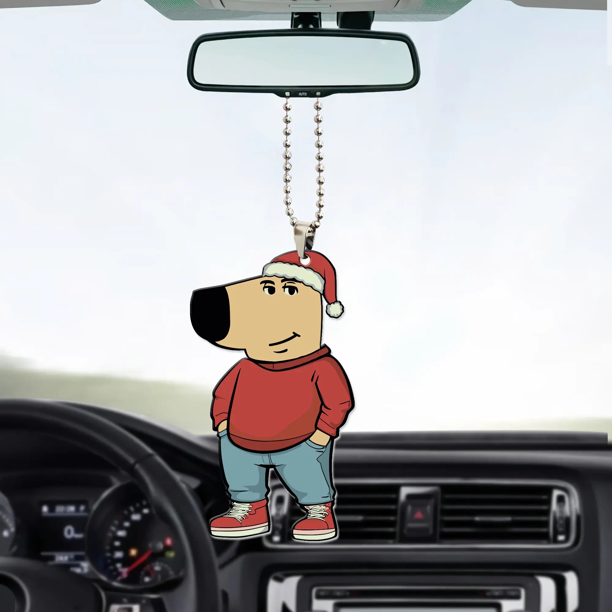 Chill Guy Christmas Wood Car Ornament.jpg