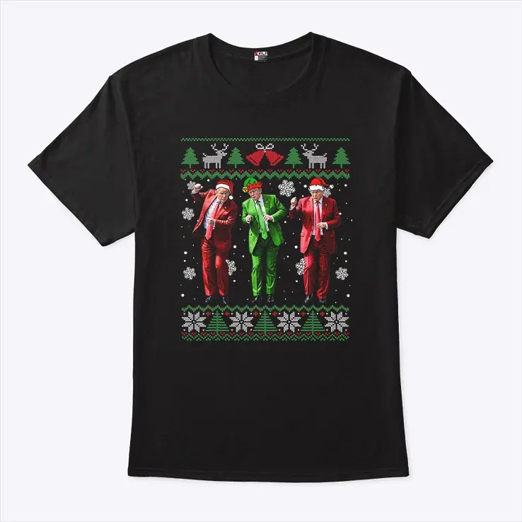 Trump Dance Elf Santa Christmas Ugly Sweater Xmas T Shirt 5.jpg