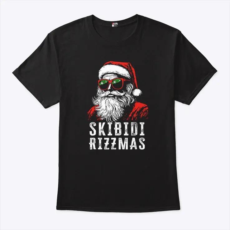 Skibidi Rizzmas Christmas Rizz Santa Claus T Shirt 3.jpg