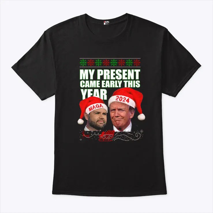 Trump Vance My Present Came Early This Year 2024 Christmas Shirt.jpg