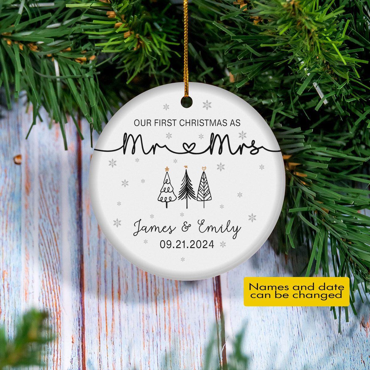 Our First Christmas As Mr And Mrs Personalized Ornament.jpg