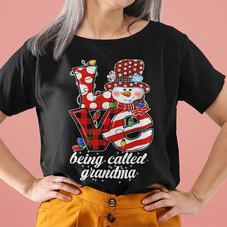 Love Being Called Grandma Snowman Christmas Shirt.jpg