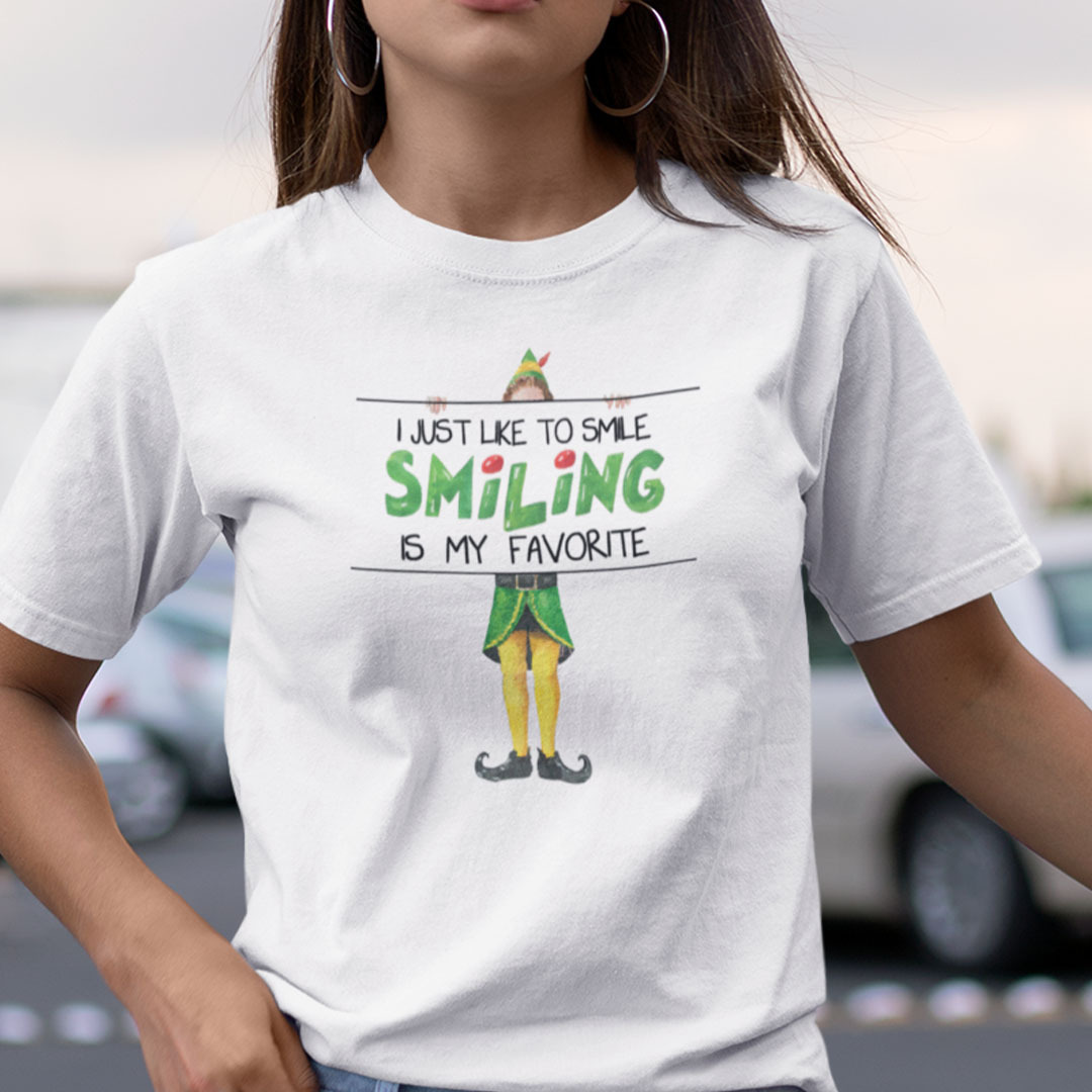 Buddy The Elf Shirt Smiling Is My Favourite.jpg