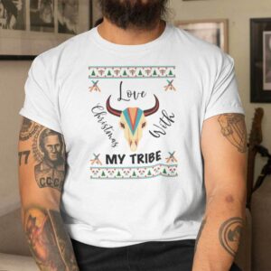 Love Christmas With My Tribe Shirt Buffalo Skull.jpg