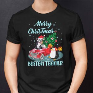 Boston Terrier Mens Christmas T Shirts Merry Christmas Boston Terrier.jpg