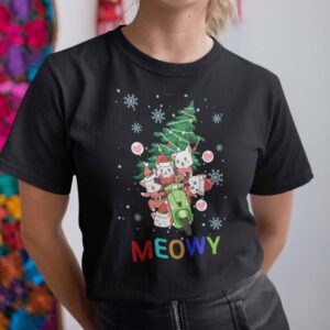 Cat Pushing Christmas Tree Shirt Cat Motorcycle T Shirt.jpg