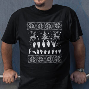 Reindeer Xmas Tree Christmas Sign Language Shirt.jpg