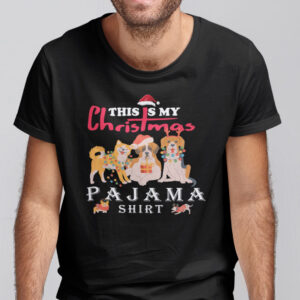 Cute Dog This is My Christmas Pajama Shirt Xmas Lights Funny Holiday T shirt bbbb.jpg