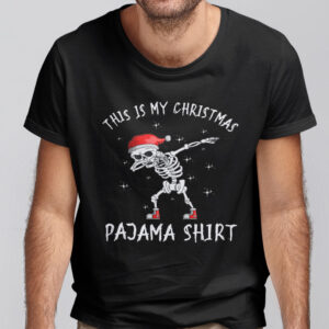 Dabbing Skeleton This is My Christmas Pajama Shirt Xmas Lights Funny Holiday T shirt.jpg