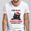 Black Cat This is My Christmas Pajama Shirt Xmas Lights Funny Holiday T shirt.jpg