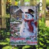 Snowflakes Are Kisses From Heaven Garden Flag Snowman Merry Christmas.jpg