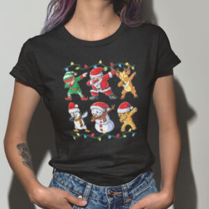 Elf Santa Reindeer Snowman Gingerbread Dabbing Christmas Shirt.jpg