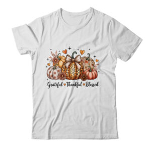 Thankful Grateful Blessed Pumpkin Christian Thanksgiving Fall Shirt Sweatshirt Classic T Shirt White 600x.jpg