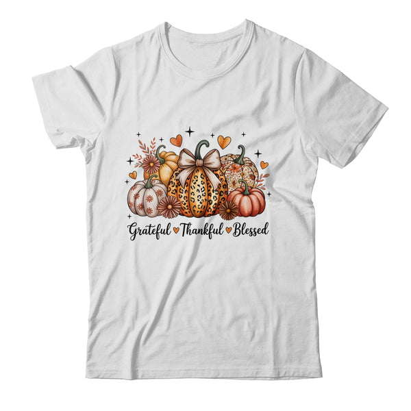 Thankful Grateful Blessed Pumpkin Christian Thanksgiving Fall Shirt Sweatshirt Classic T Shirt White 600x.jpg