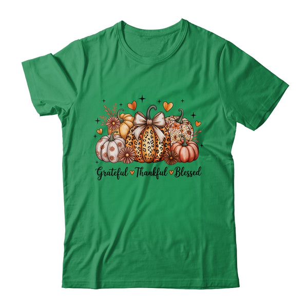 Thankful Grateful Blessed Pumpkin Christian Thanksgiving Fall Shirt Sweatshirt Classic T Shirt Irish Green 600x.jpg