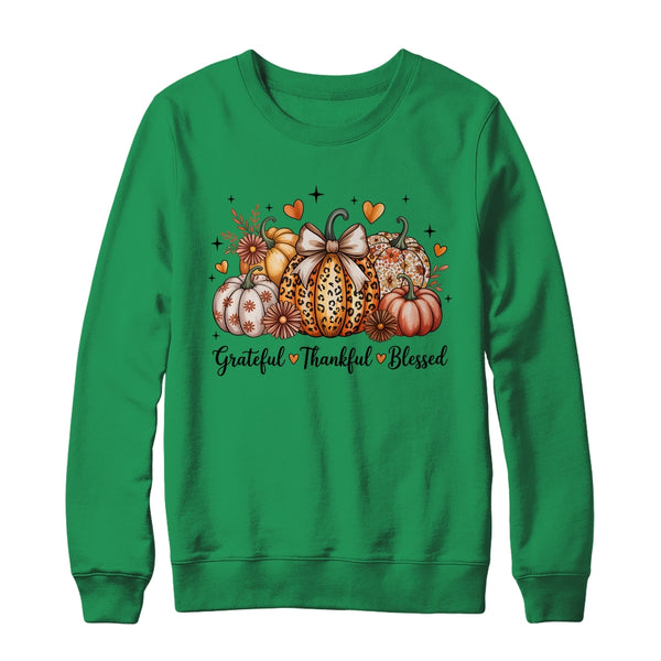 Thankful Grateful Blessed Pumpkin Christian Thanksgiving Fall Shirt Sweatshirt Crewneck Sweatshirt Irish Green 600x.jpg