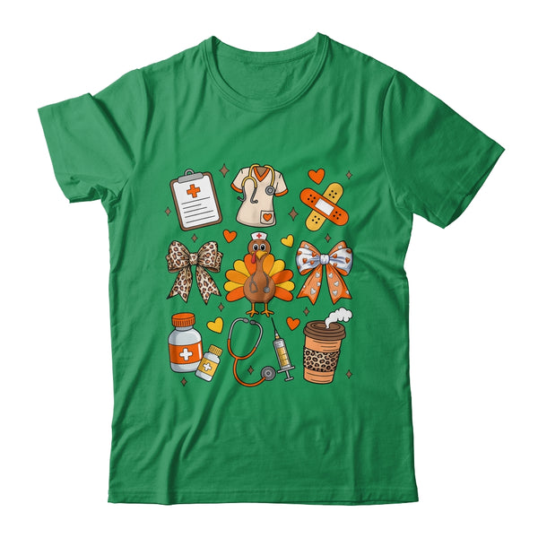 Nurse Thanksgiving Thankful Turkey Healthcare Worker Autumn Shirt Sweatshirt Classic T Shirt Irish Green 600x.jpg