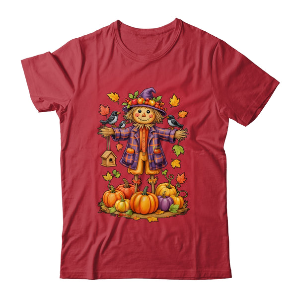Scarecrow Autumn Harvest Fall Season Pumpkin Thanksgiving Shirt Hoodie Classic T Shirt Red 600x.jpg