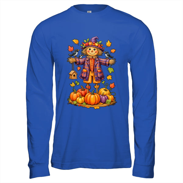 Scarecrow Autumn Harvest Fall Season Pumpkin Thanksgiving Shirt Hoodie Long Sleeve T Shirt Royal 600x.jpg