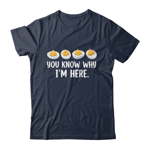 Retro Thanksgiving You Know Why I m Here Deviled Egg Funny Shirt Hoodie Classic T Shirt Navy 600x.jpg