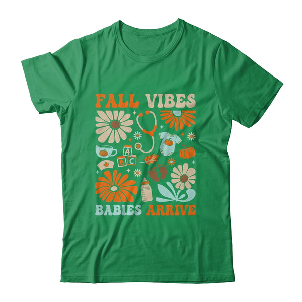 Labor Delivery Nurse Boho Floral Autumn Stethoscope Fall Shirt Sweatshirt Classic T Shirt Irish Green 600x.jpg