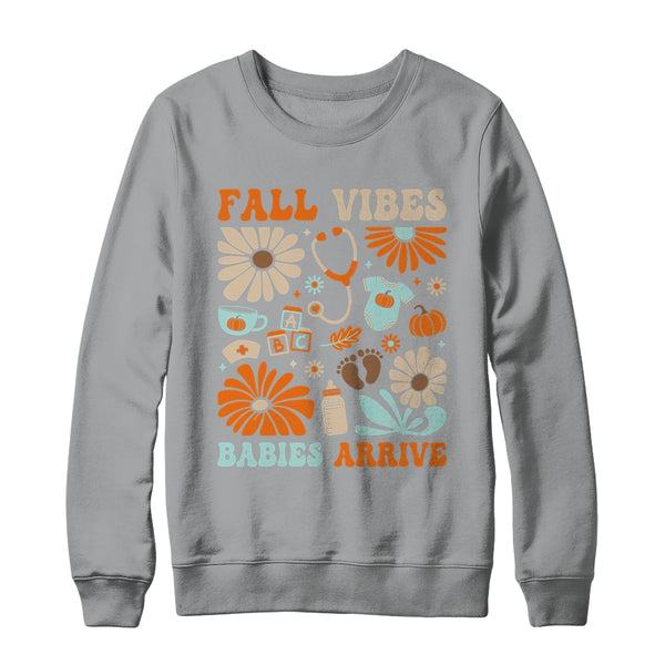 Labor Delivery Nurse Boho Floral Autumn Stethoscope Fall Shirt Sweatshirt Crewneck Sweatshirt Sport Grey 600x.jpg