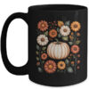 Pumpkin Season Wildflower Thanksgiving Autumn Fall Leaves Mug 15oz Mug Black front 600x.jpg