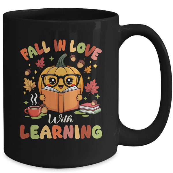 Fall In Love With Learning Autum Thanksgiving Teacher Women Mug 15oz Mug Black back 600x.jpg