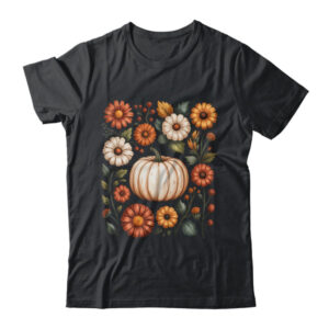 Pumpkin Season Wildflower Thanksgiving Autumn Fall Leaves Shirt Sweatshirt Classic T Shirt Black 600x.jpg