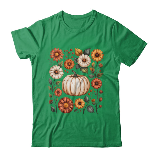 Pumpkin Season Wildflower Thanksgiving Autumn Fall Leaves Shirt Sweatshirt Classic T Shirt Irish Green 600x.jpg